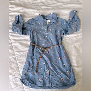 Girls Chambray Floral long sleeve dress from H&M Size US 3-4Y